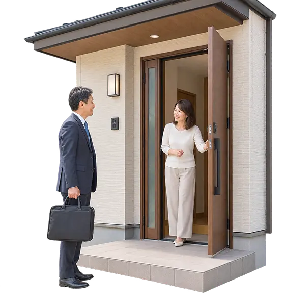 ご自宅へ訪問する査定スタッフ