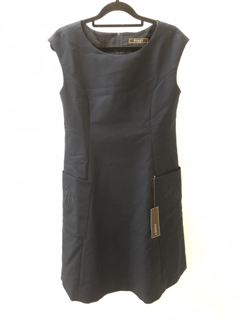 フォクシーブティック 39690 Dress Jasmine White ミッドナイトブルー