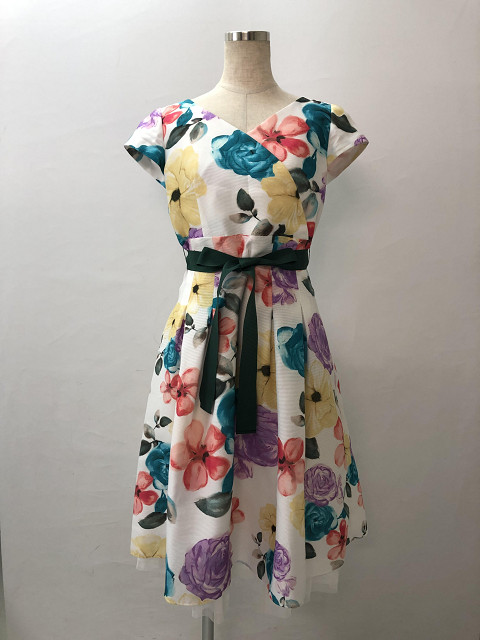 エムズグレイシー エムズグレイシー Colorful Flower Dress 911355 WH