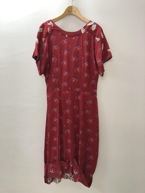 ルイヴィトン ワンピース  Dress シフォン シルク レッド