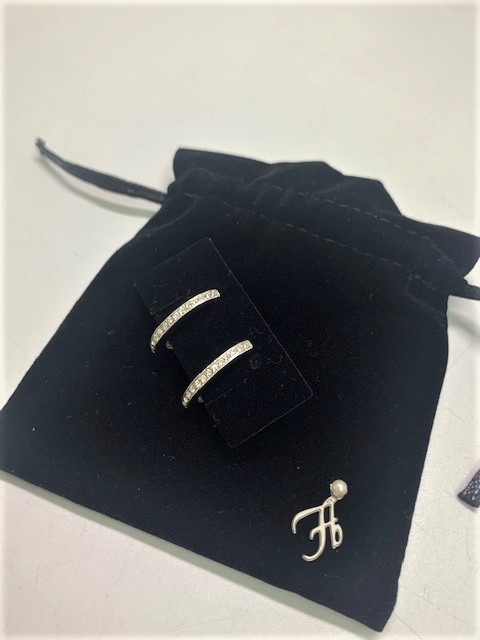 イヤリング シルバー クリスタル ループ クリア