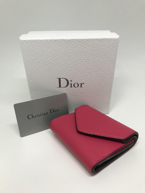 Christian Dior ディオリッシモ　レザー　三つ折り財布