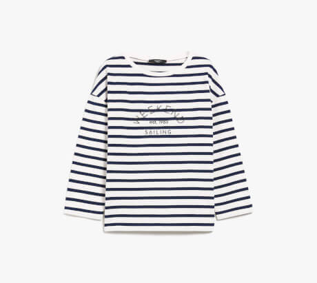 ウィークエンドマックスマーラストライプ コットン Tシャツ 15941053701