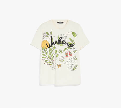ウィークエンドマックスマーラピュア コットン プリント Tシャツ 15971013702