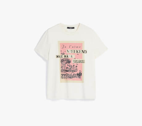 ウィークエンドマックスマーラプリント コットン Tシャツ 15971063101