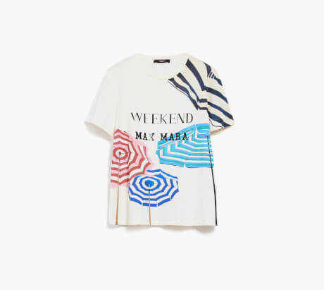 ウィークエンドマックスマーラプリント コットン Tシャツ 15971063104