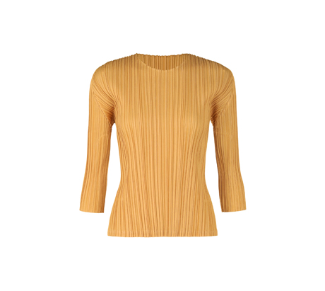 プリーツプリーズイッセイミヤケ八分袖トップ MELLOW PLEATS PP43JK281