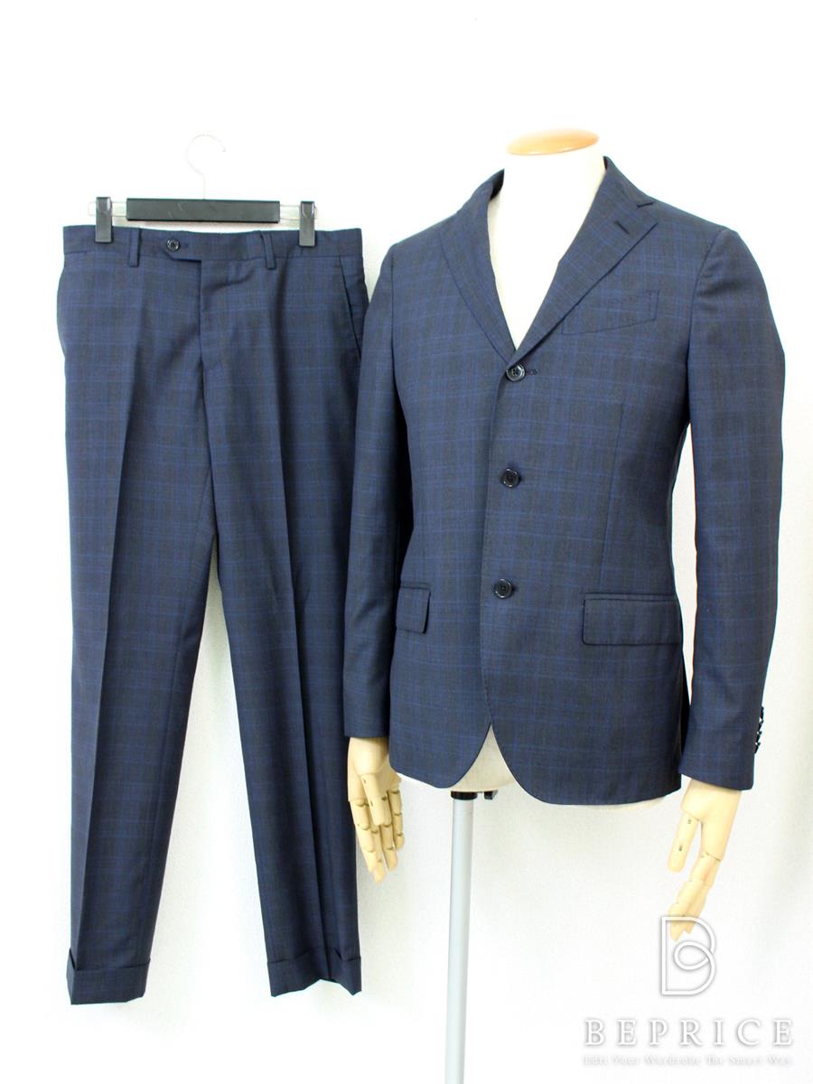 LARDINI ダークグレー チェック柄 スーツ LARDINI (ラルディーニ) SARTORIA (サルトリア) フラノウール