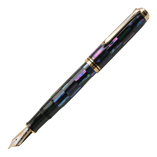 ペリカン万年筆 M1000 リミテッドエディション 螺鈿 市松 漆黒