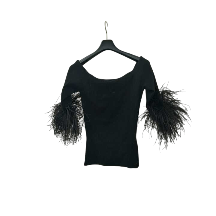 サンローランパリ ニット ブラック 羽 ダチョウ フリンジ 2020年買取実績 | 大阪市天王寺区