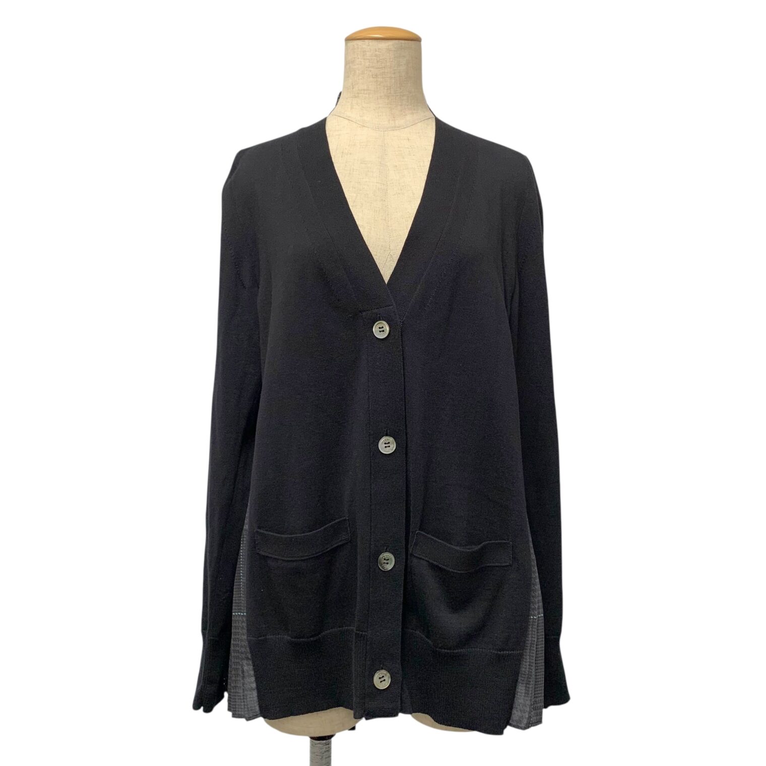 サカイ 21-05450 カーディガン 2 ブラック プリーツ チェック柄買取実績 | 京都市左京区