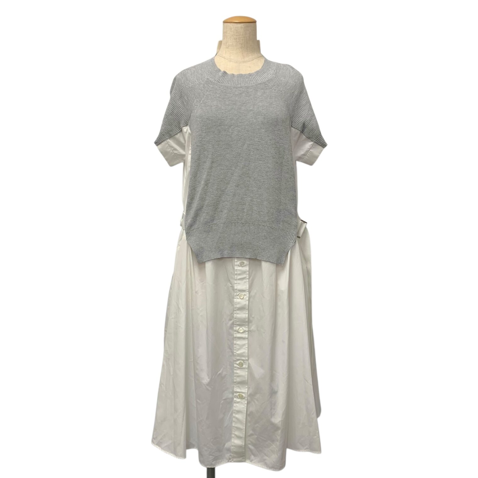 サカイ SCW-019 ワンピース 1 ホワイト フロントボタン ニット切り替え買取実績 | 京都市左京区