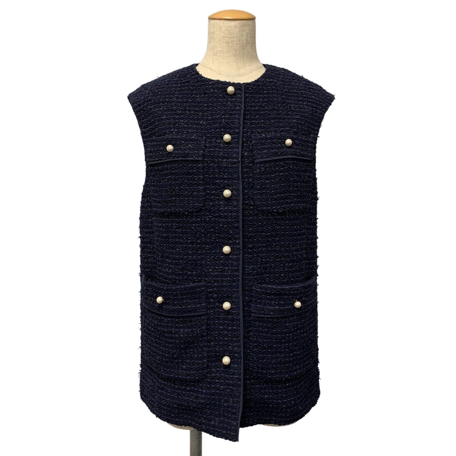 アナイ 102217-10-040-65-360 ジレ ベスト 36 ネイビー ツイード パール買取実績 | 京都市上京区