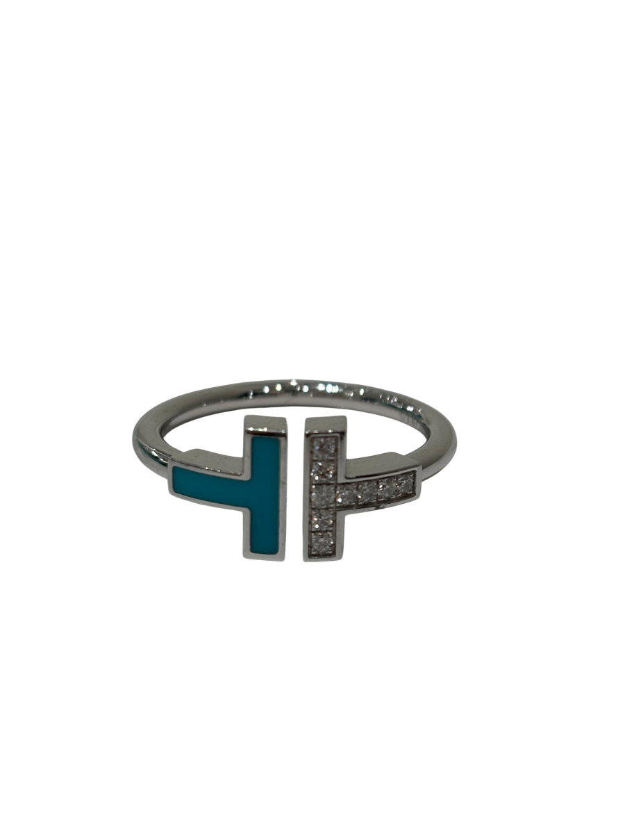 ティファニー ティファニーT ダイヤモンド＆ターコイズ ワイヤー リング K18WG買取実績 | 東京都