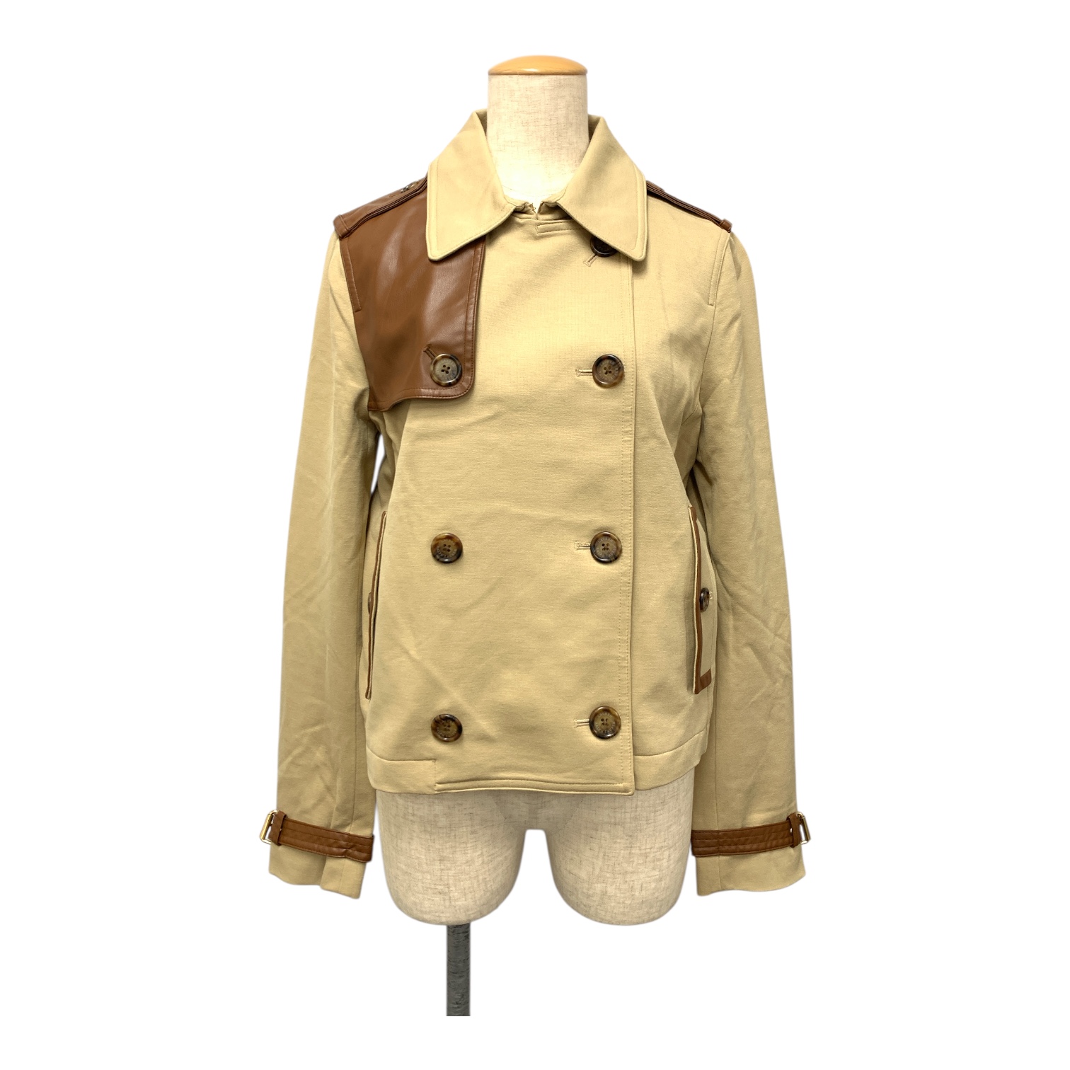 ラルフローレン Faux-Leather-Trim Ponte Trench Coat 200909068001買取実績 | 千葉県市原市