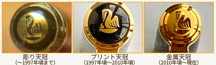 天冠ロゴの作りの違いで年代がわかる