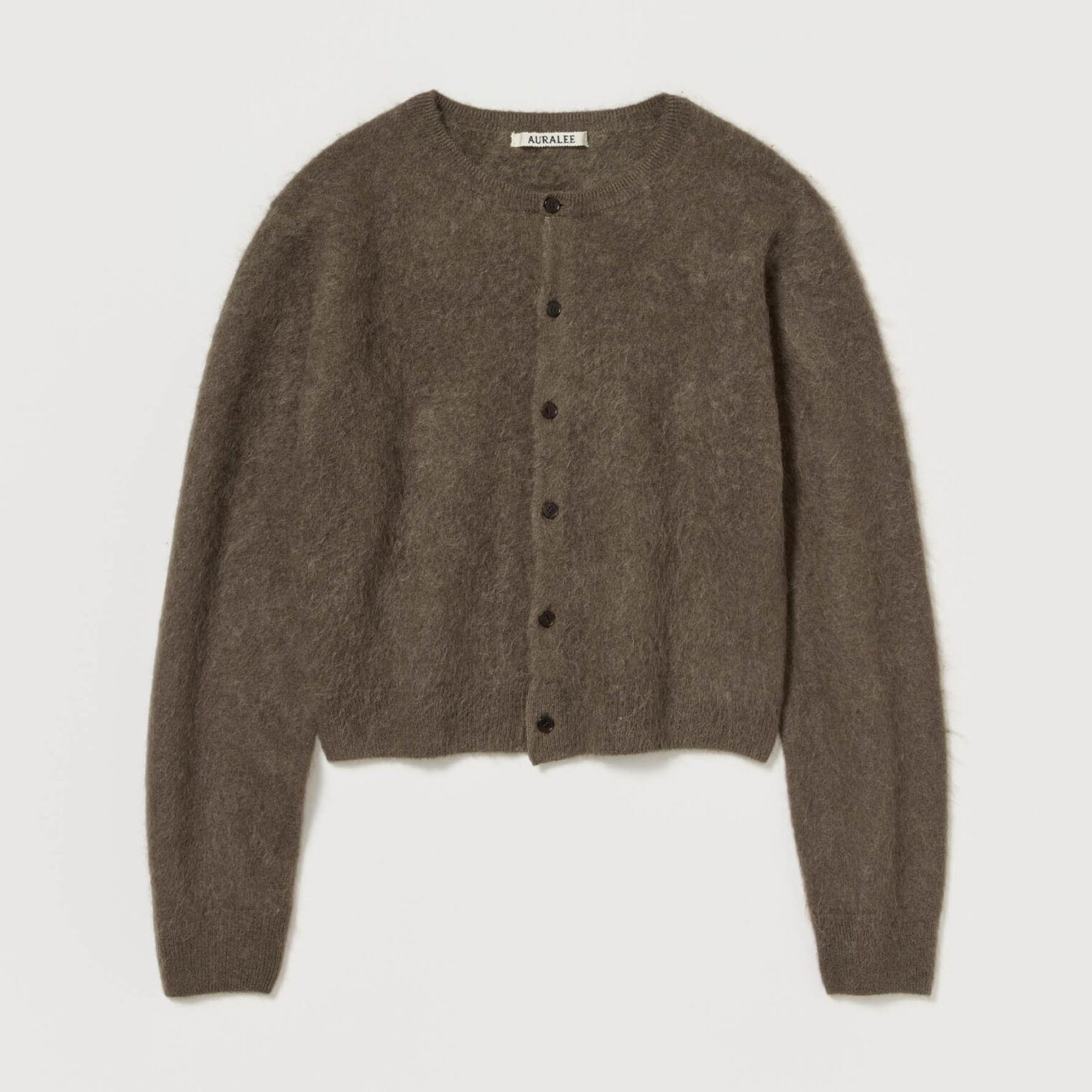 AURALEE(オーラリー)オーラリー GARMENT-DYED BABY ALPACA FUR KNIT CREW-NECK CARDIGAN A25AC03BA