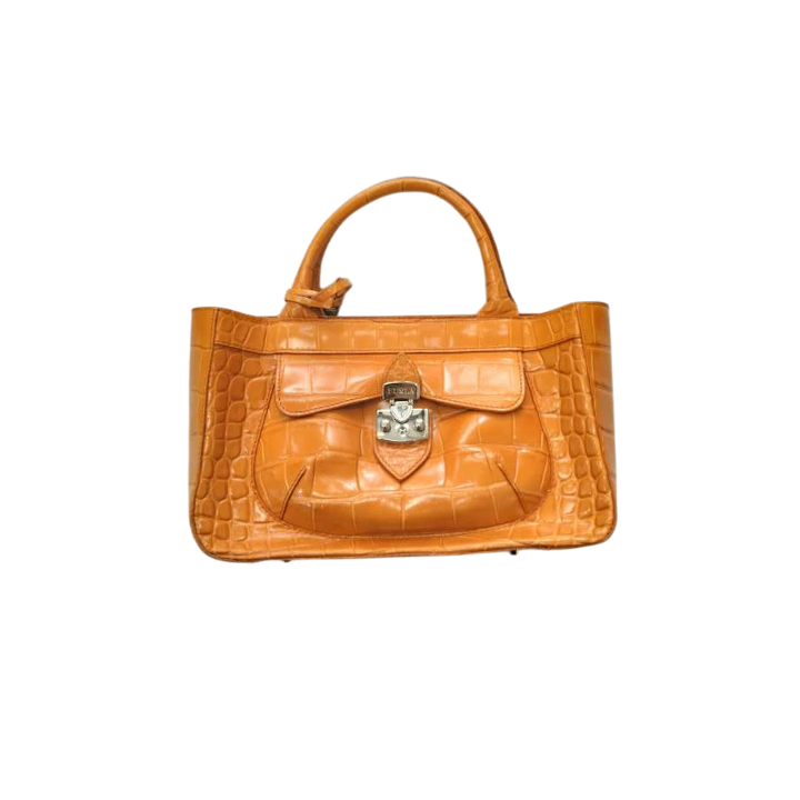 フルラ ハンドバッグ オレンジ クロコ型押し買取実績 | 静岡市清水区