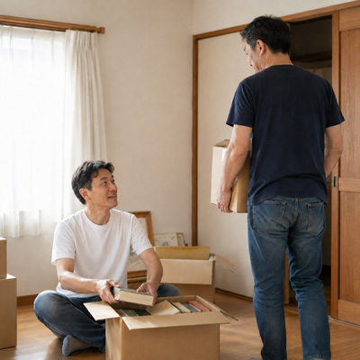 兄弟で遺品整理が進む分担テンプレ
