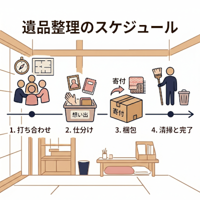 遺品整理、最初の1日目の進め方