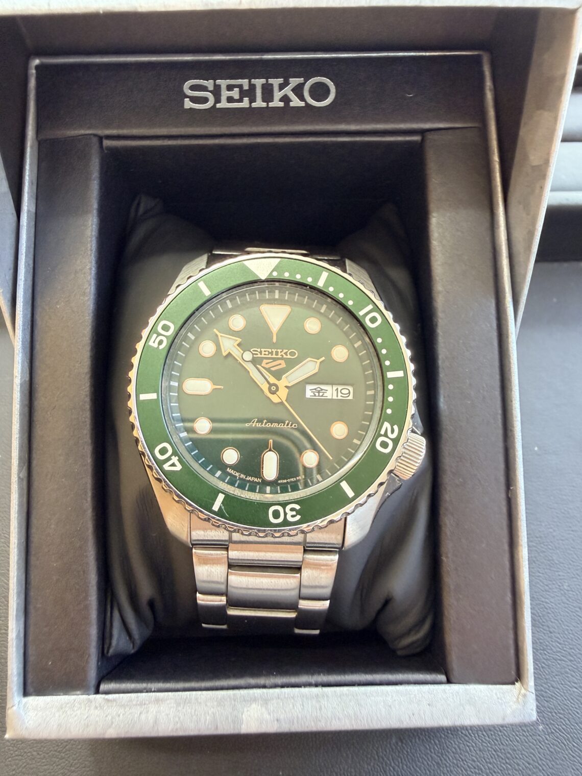 セイコー SEIKO 5sports SBSA013 グリーン文字盤 機械式 自動巻き買取実績 | 青森県八戸市