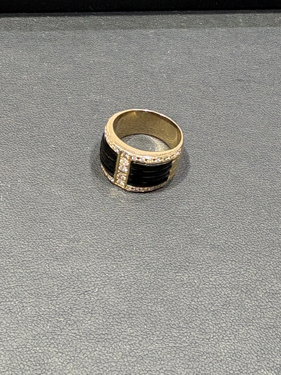 ノンブランド K18（18金）メレダイヤ0.5ct オニキス リング買取実績 | 札幌市厚別区