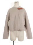 エルメスジャケット 22SS カシミヤ ノーカラー アイレットクラスプ付き ベージュの参考買取価格