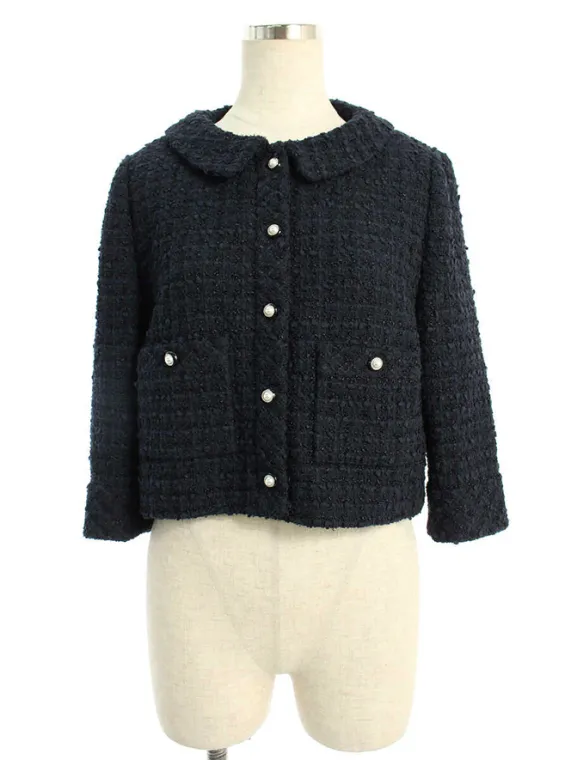 フォクシーブティック ジャケット 36705 Boxy Cropped Jacket 2017年 ミッドナイトブルー買取実績 | 東京都目黒区