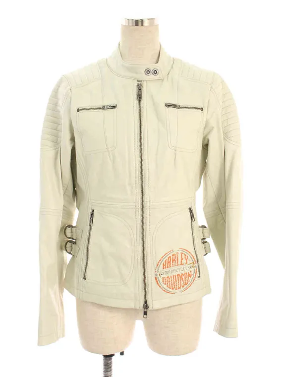 ハーレーダビッドソン レザージャケット SPRING BROOK LEATHER JACKET シングル ライダース 2014年 ホワイト買取参考価格 | 兵庫県加古川市