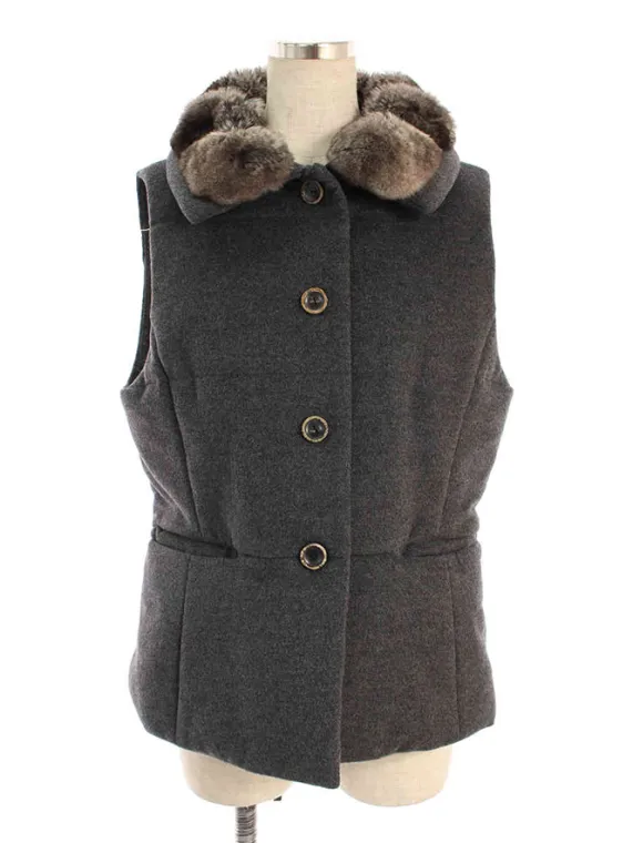 フォクシーブティック ダウンベスト 35142 Souffle Gray チンチラファー 2015年 グレー買取参考価格 | 兵庫県宝塚市