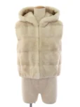 フォクシーブティックアウター 37282 リバーシブルファーベスト Hoodie Puff 2017年 ベージュの参考買取価格
