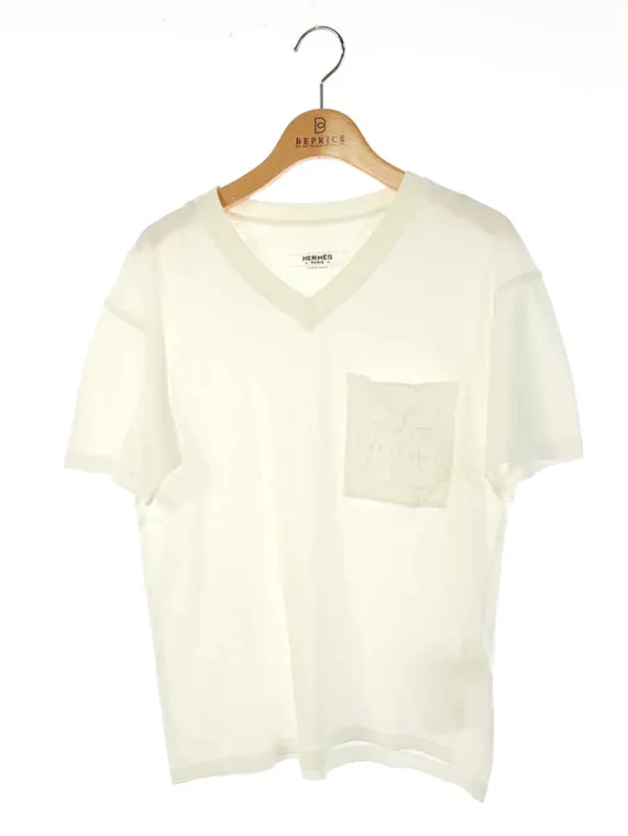 エルメス Tシャツ カットソー コットン Vネック ホワイト買取参考価格 | 京都市下京区