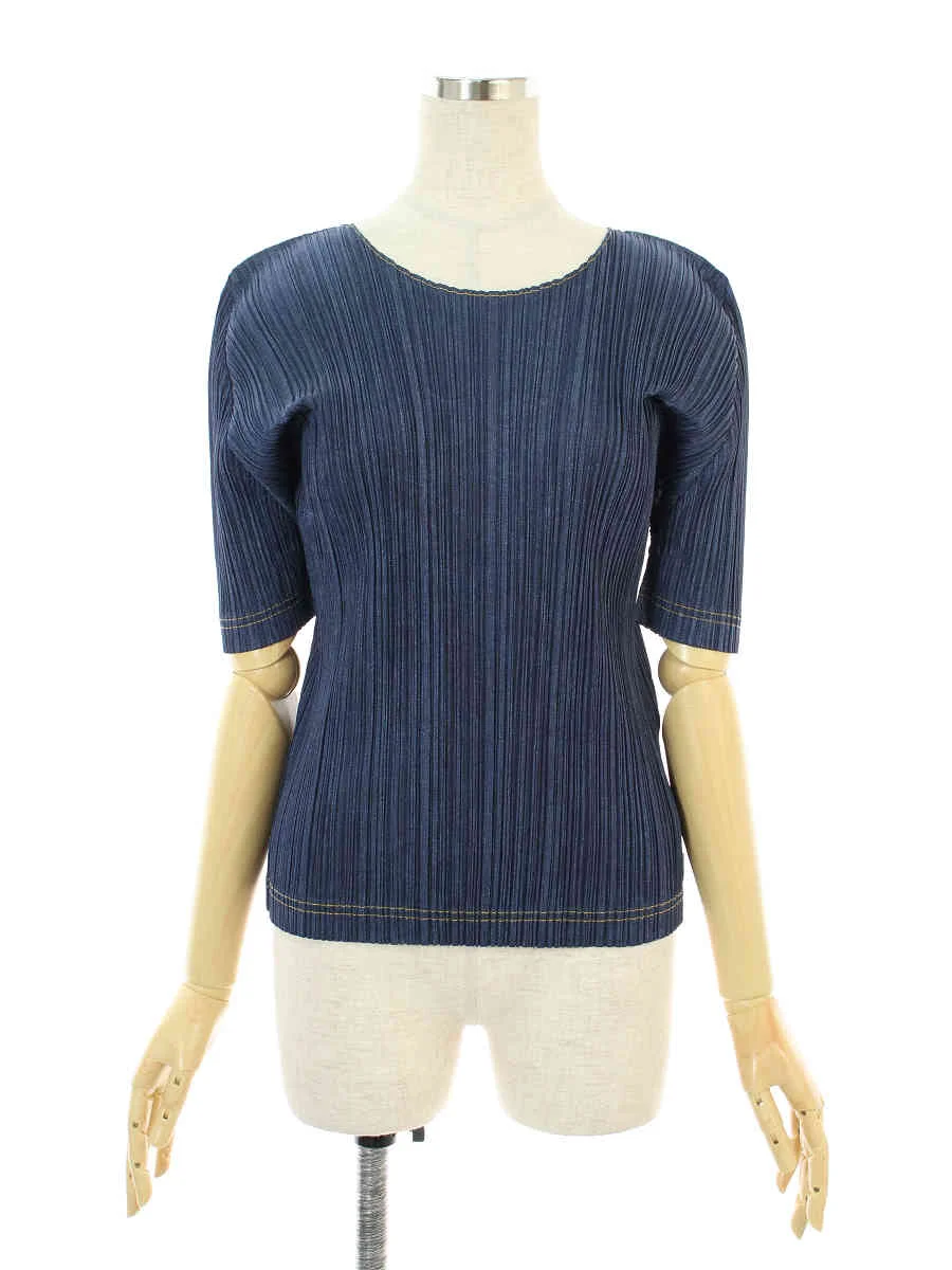 プリーツプリーズイッセイミヤケ カットソー プリーツ ストレッチ ネイビー買取実績 | 東京都板橋区