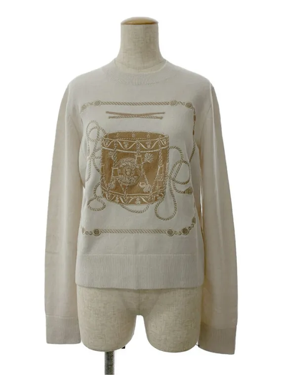 エルメス ニット セーター 23AW “Les Tambours” short-sleeve sweater H3H2613DI1E 2023年 ベージュ買取参考価格 | 東京都立川市