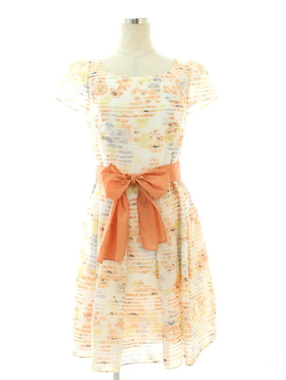 エムズグレイシー ワンピース フラワーモチーフ ボーダー 621361 2016年 オレンジ イエロー買取実績 | 佐賀県佐賀市