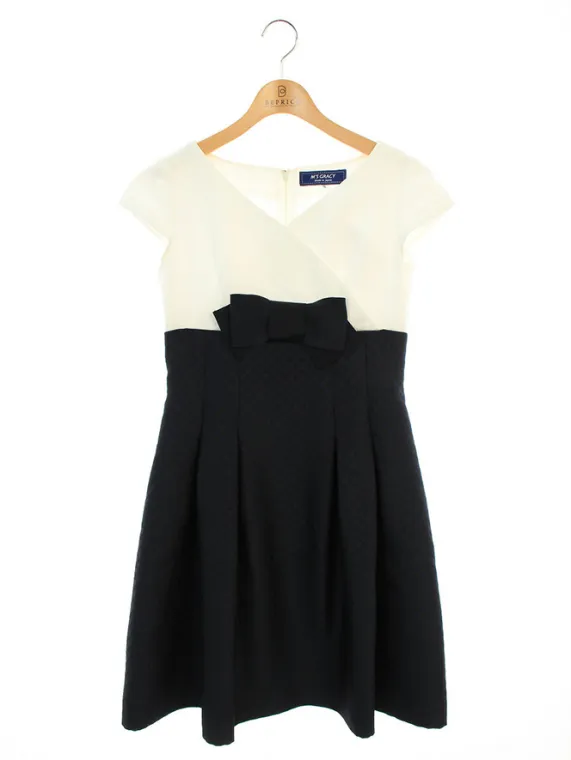 エムズグレイシー ワンピース White x Navy Elegant Dress 911301 2019年ネイビー買取参考価格 | 横浜市西区