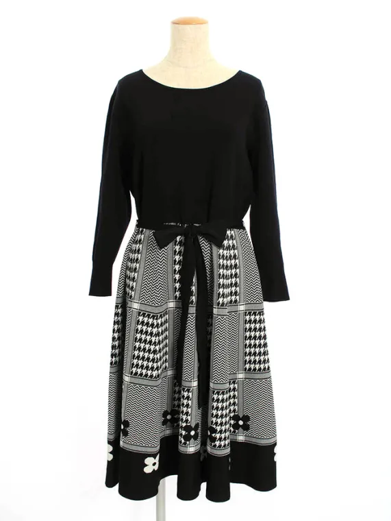 エムズグレイシー ワンピース CheckxFlower Knit One-piece 918525 2019年 ホワイト買取参考価格 | 横浜市戸塚区