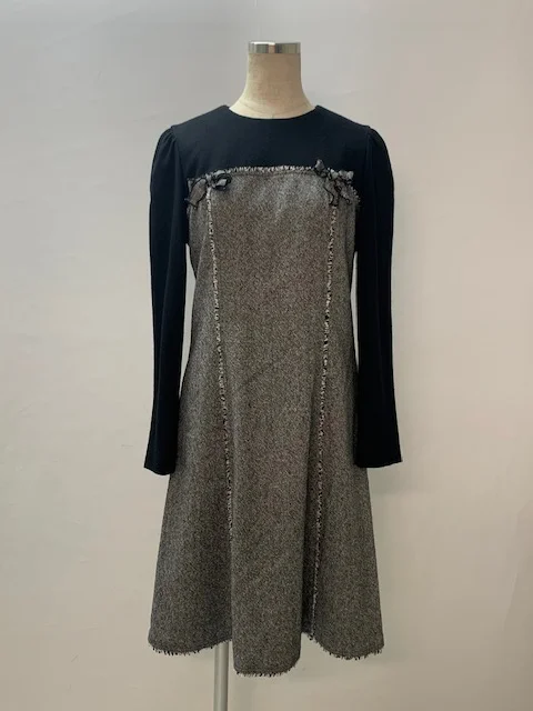 エムズグレイシー ワンピース 2010年 ツイード 切替 リボン 021722 グレー買取実績 | 横浜市都筑区