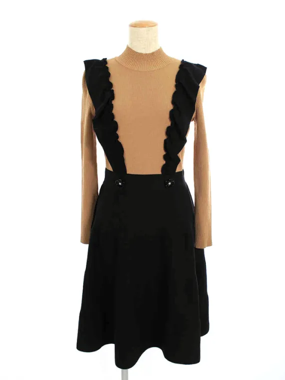 エムズグレイシー ワンピース 19AW Frilled Knit One-piece 918521 2019年 ブラック買取参考価格 | 大阪府箕面市