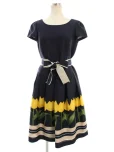 エムズグレイシーワンピース Tulip Motif Dress 811331 2018年ネイビーの参考買取価格
