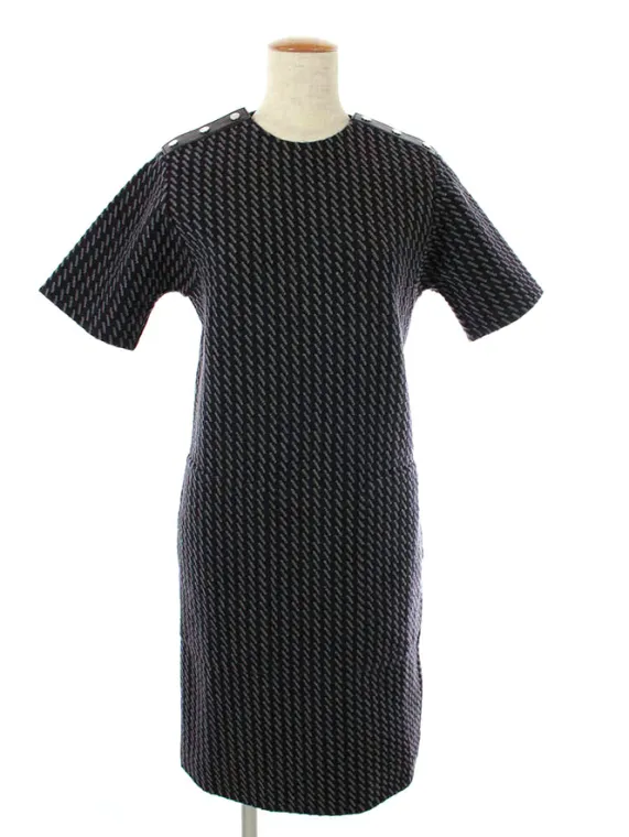 エルメス ワンピース 21AW Short sleeves dress ウール 肩 スナップボタン グレー/ブラック買取参考価格 | 東京都新宿区