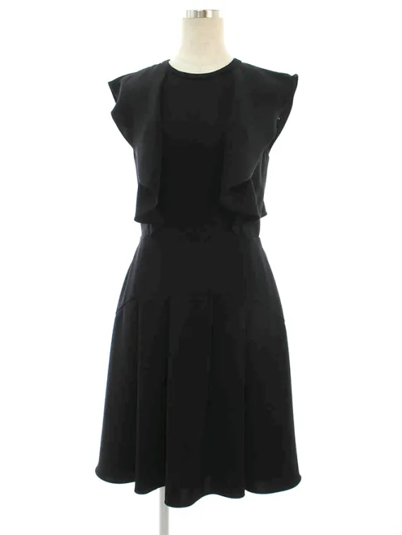 フォクシーニューヨーク collection ワンピース 34342 Crepe Flounce Dress 2015年 ブラック買取参考価格 | 京都市中京区