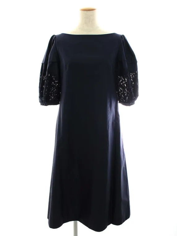 フォクシーブティック ワンピース 41148 Puff Sleeve Dress 2020年 ネイビー買取実績 | 神戸市東灘区