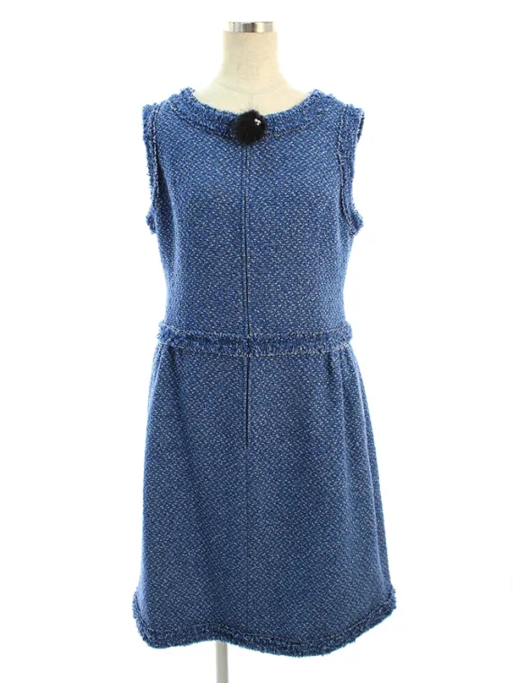 ルネ(Rene) ワンピース ツイード フロントジップ ファーチャーム 6846070 2018年 ブルー買取参考価格 | 京都市北区