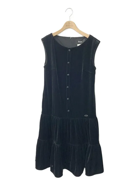 ルネ(Rene) ワンピース フロントボタン ベロア ティアード 5136520 2021年 ブラック買取参考価格 | 名古屋市緑区