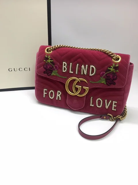 グッチ チェーンショルダーバッグ エンブロイダリー ベロア GGマーモント BLIND FOR LOVE買取参考価格 | 神戸市中央区