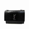 サンローランショルダーバッグ サンセットモノグラム バッグ クロコダイル型押し ブラックの参考買取価格