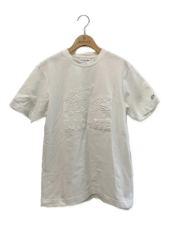 ラコステ Tシャツ カットソー 公式オンライン現行品 エンボスグラフィックインディゴ鹿の子地Tシャツ Classic Fit TH078EL 2022年 ホワイト買取参考価格 | 千葉県柏市