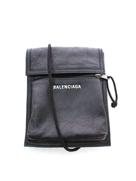 【美品】バレンシアガ　ショルダーバッグ　2way　ネイビーポシェット　レザー　黒 BALENCIAGA - バレンシアガ ショルダーバッグ ネイビー