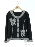 ノコプリーツジャケット 花柄 ノーカラー ブラックの参考買取価格